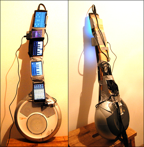 08-guitarphones 08 guitarphones Gadgets se unem para formar uma guitarra eletrônica