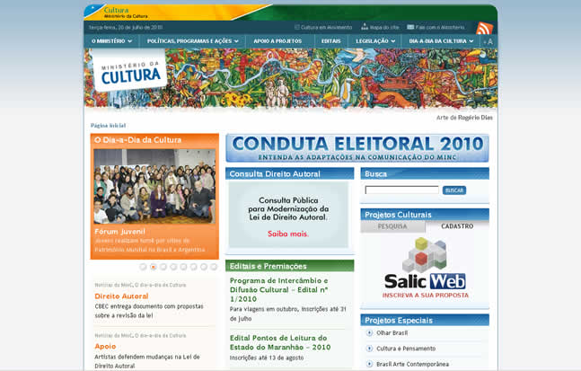 Ministério da Cultura usando CMS WordPress Ministério da Cultura usando CMS WordPress