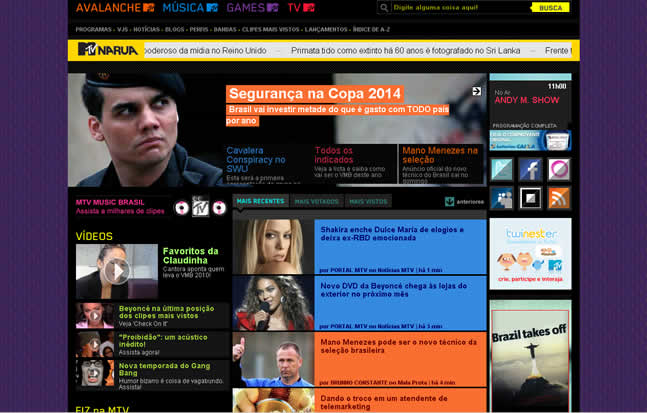 MTV BRasil usando CMS Drupal MTV BRasil usando CMS Drupal