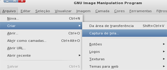 captura de tela com gimp captura de tela com gimp