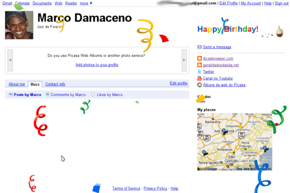 Google comemora o seu aniversário! Google comemora o seu aniversário - meu perfil