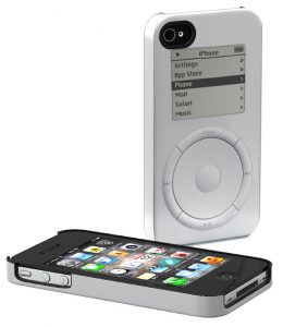 case iphone homenagem ipod primeira geracao 260x300 Capinhas retro para iPhone